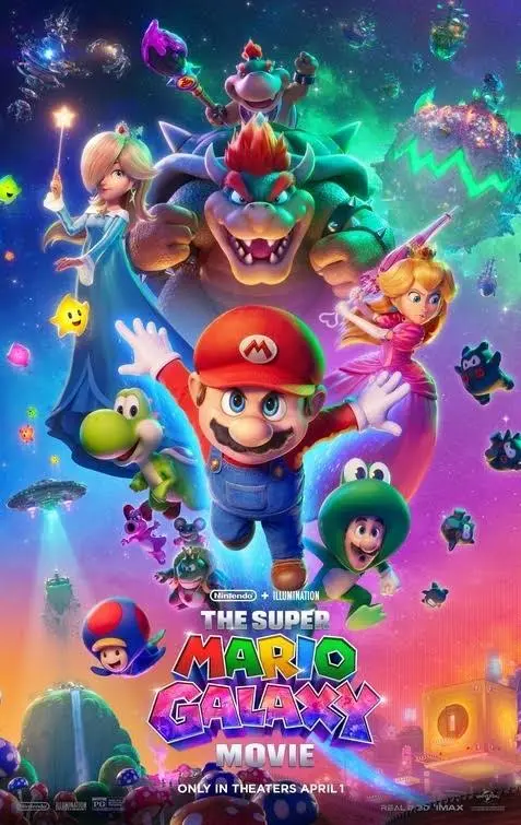Promotional movie poster for "The Super Mario Galaxy Movie" (2026).